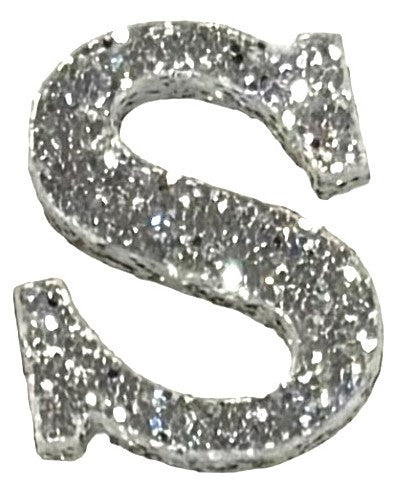 Silver Glitter Acrylic Letter S Font #01