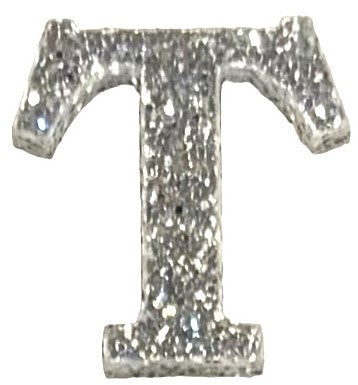 Silver Glitter Acrylic Letter T Font #01