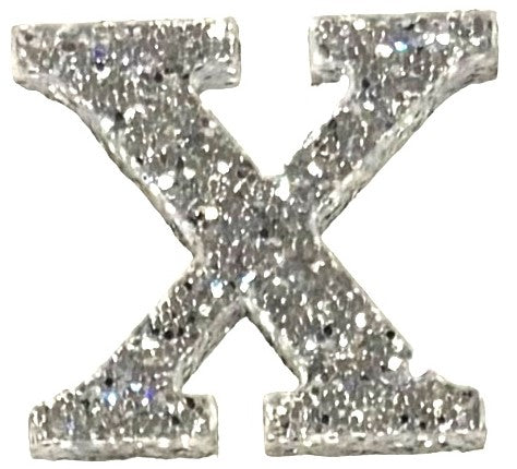 Silver Glitter Acrylic Letter X Font #01