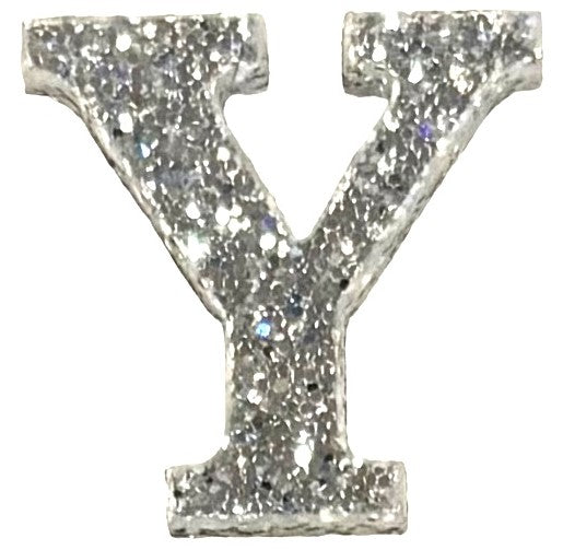 Silver Glitter Acrylic Letter Y Font #01