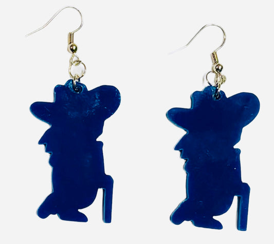 Colonel Reb  Blue Acrylic Earrings