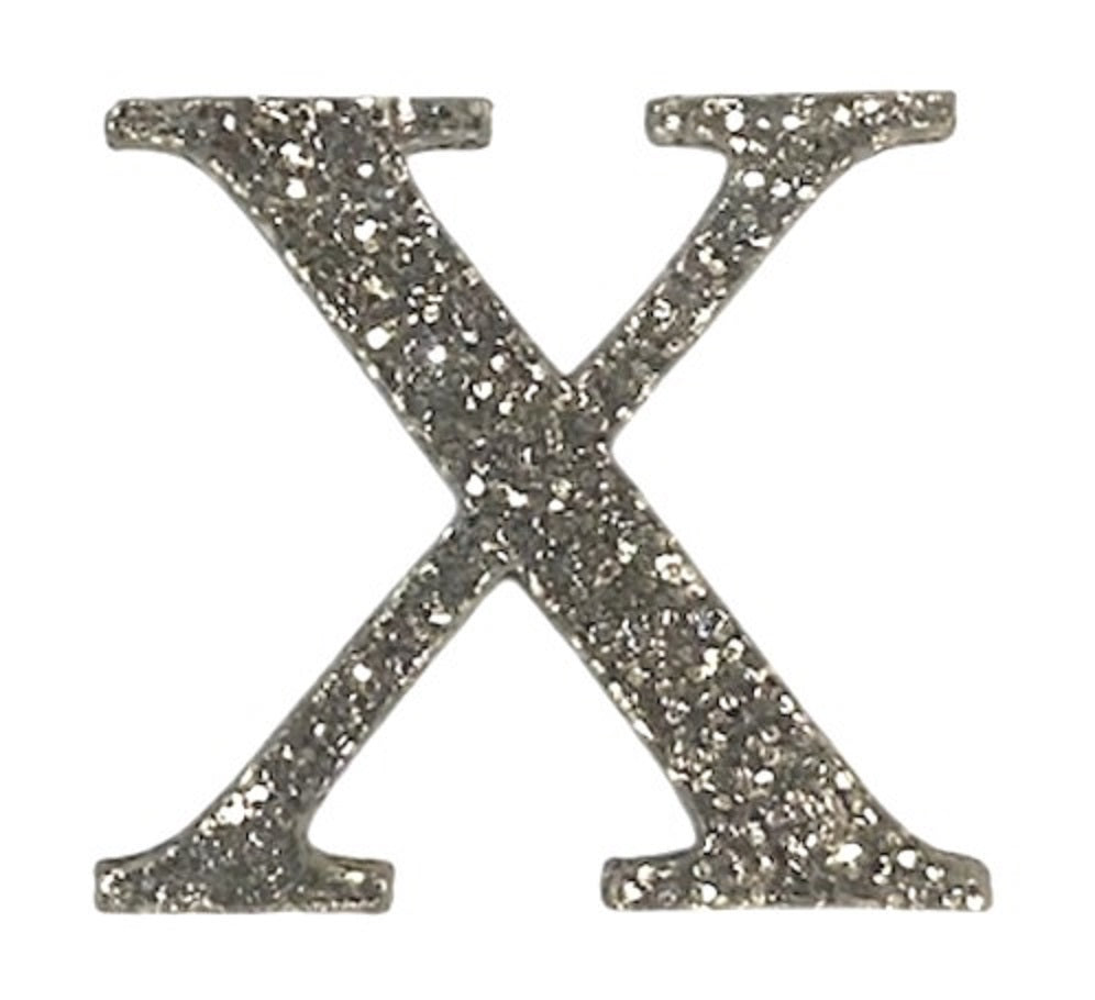 Silver Glitter Acrylic Greek Letters - 1" Tall