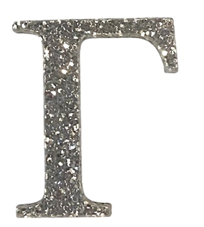Silver Glitter Acrylic Greek Letters - 1" Tall