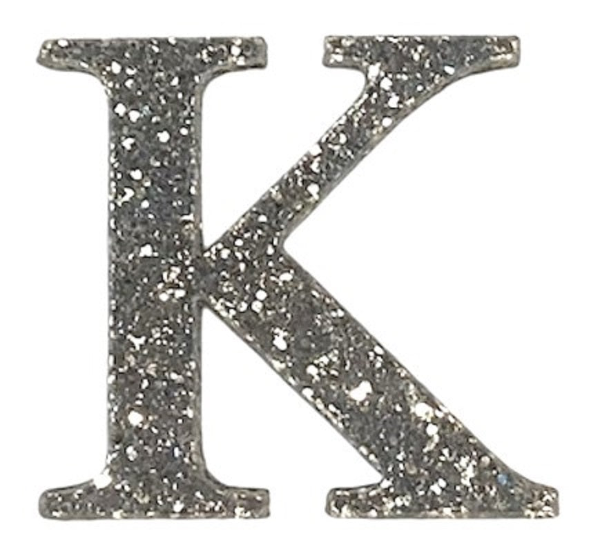 Silver Glitter Acrylic Greek Letters - 1" Tall