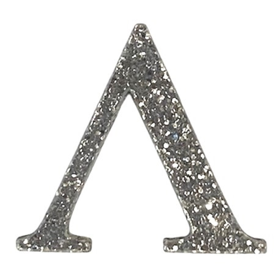 Silver Glitter Acrylic Greek Letters - 1" Tall