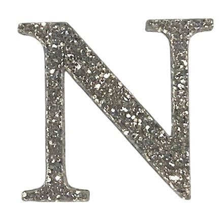 Silver Glitter Acrylic Greek Letters - 1" Tall
