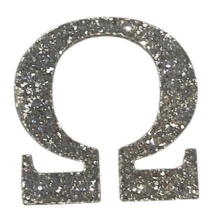 Silver Glitter Acrylic Greek Letters - 1" Tall
