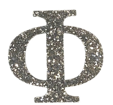 Silver Glitter Acrylic Greek Letters - 1" Tall