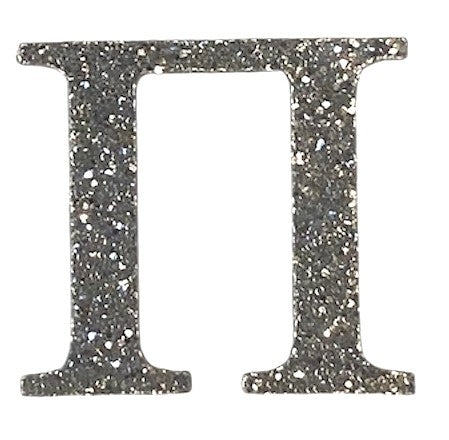 Silver Glitter Acrylic Greek Letters - 1" Tall