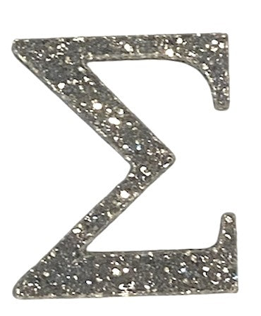 Silver Glitter Acrylic Greek Letters - 1" Tall