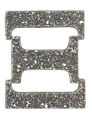 Silver Glitter Acrylic Greek Letters - 1" Tall