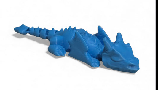 3D printed Lazy Dragon - 8-1/4" - Cyan