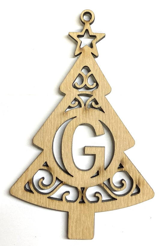 Ready to Paint Shape - 1/8" Birch - Monogram Tree "G" S127