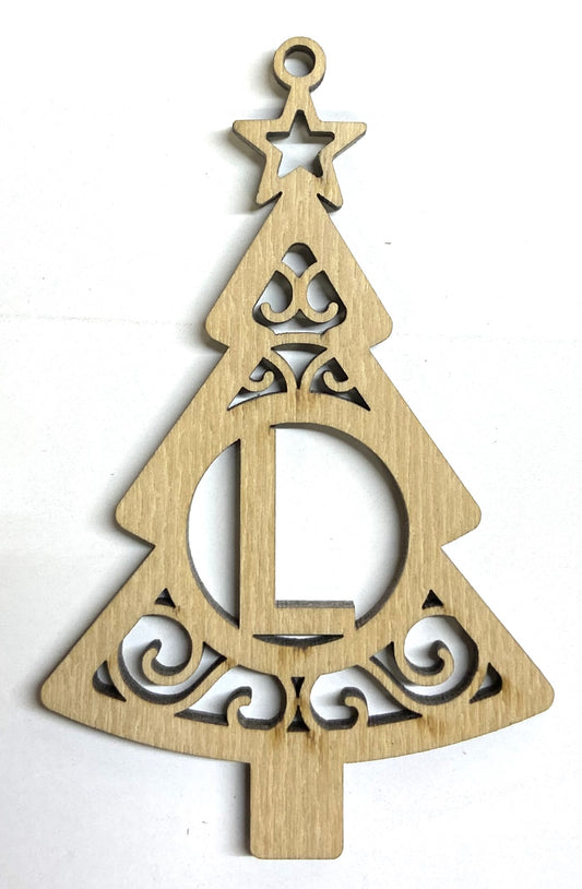 Ready to Paint Shape - 1/8" Birch - Monogram Tree "L" S127