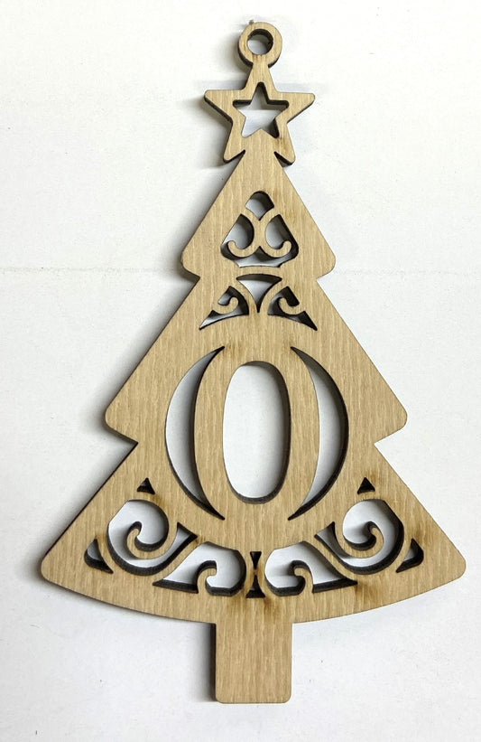 Ready to Paint Shape - 1/8" Birch - Monogram Tree "O" S127