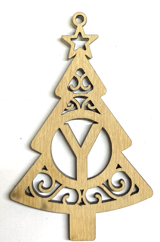 Ready to Paint Shape - 1/8" Birch - Monogram Tree "Y" S127
