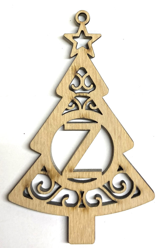 Ready to Paint Shape - 1/8" Birch - Monogram Tree "Z" S127