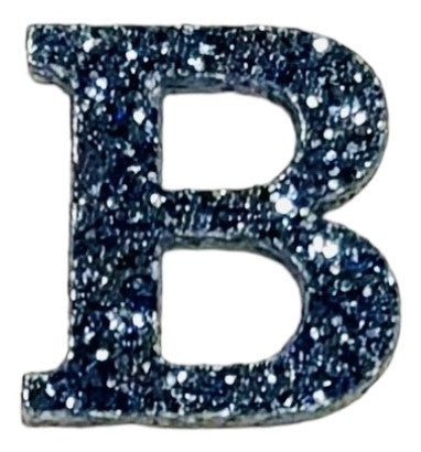 Galaxy Blue Glitter Acrylic Letter B Font #01