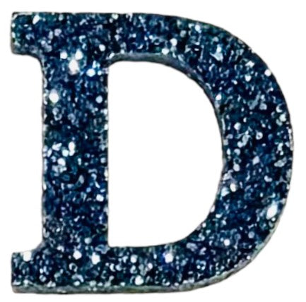 Galaxy Blue Glitter Acrylic Letter D Font #01