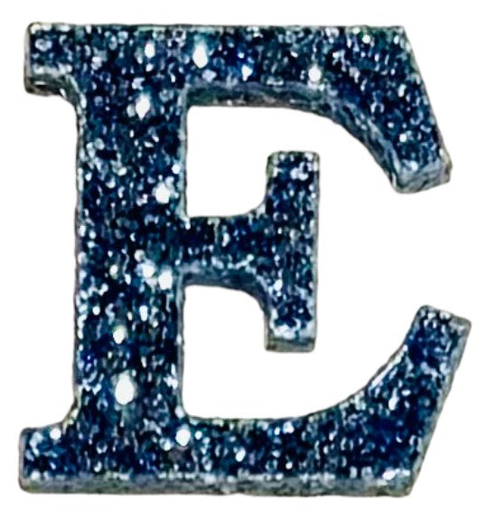 Galaxy Blue Glitter Acrylic Letter E Font #01