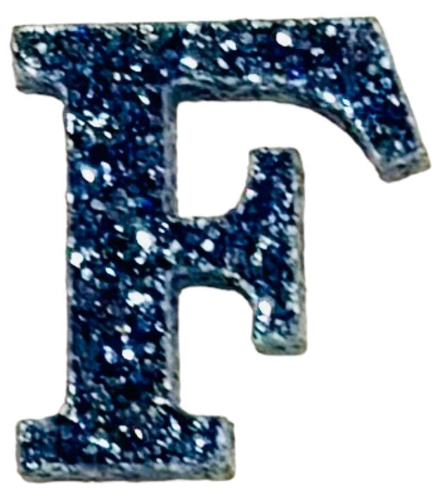 Galaxy Blue Glitter Acrylic Letter F Font #01