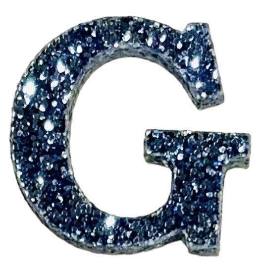 Galaxy Blue Glitter Acrylic Letter G Font #01