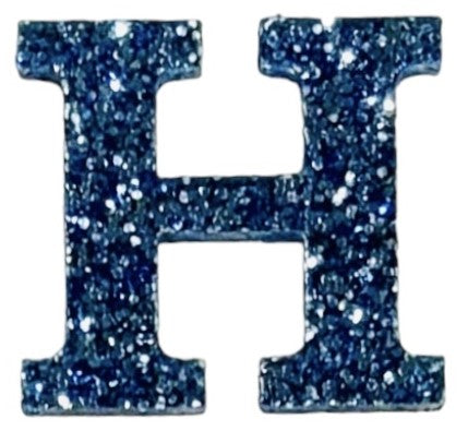 Galaxy Blue Glitter Acrylic Letter H Font #01