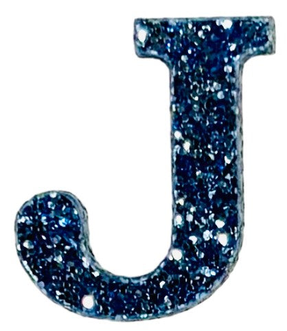 Galaxy Blue Glitter Acrylic Letter J Font #01