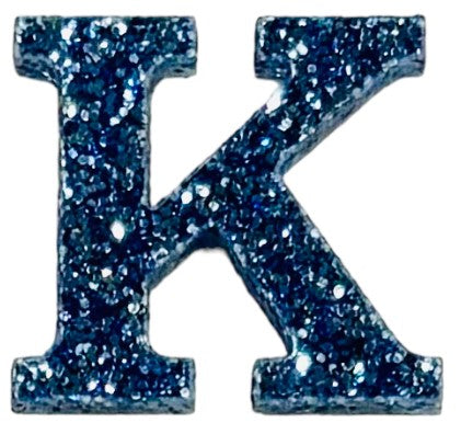 Galaxy Blue Glitter Acrylic Letter K Font #01