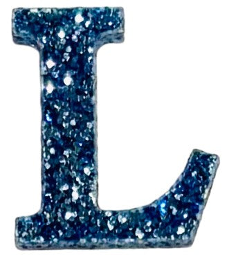 Galaxy Blue Glitter Acrylic Letter L Font #01