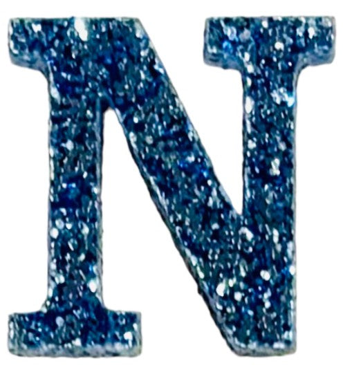 Galaxy Blue Glitter Acrylic Letter N Font #01