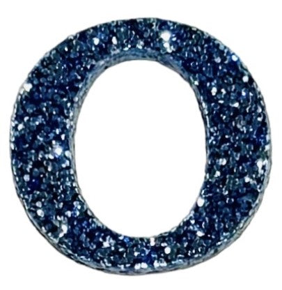 Galaxy Blue Glitter Acrylic Letter O Font #01