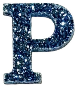 Galaxy Blue Glitter Acrylic Letter P Font #01