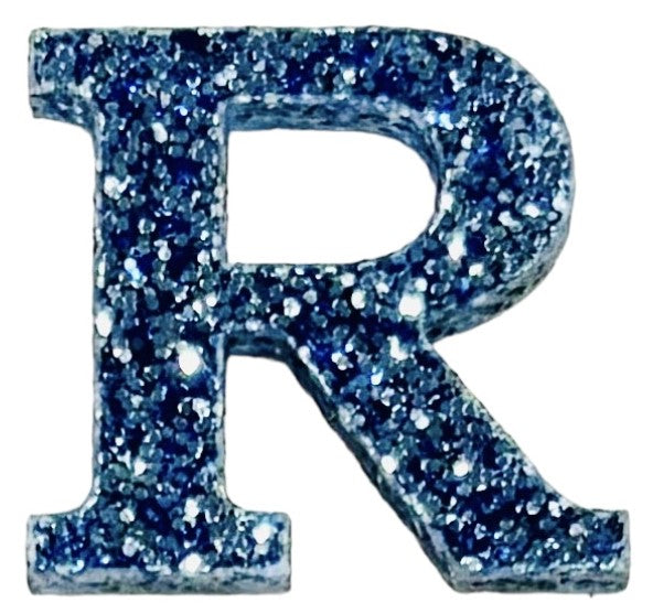 Galaxy Blue Glitter Acrylic Letter R Font #01