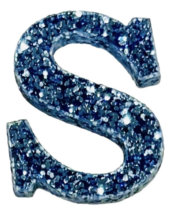 Galaxy Blue Glitter Acrylic Letter S Font #01