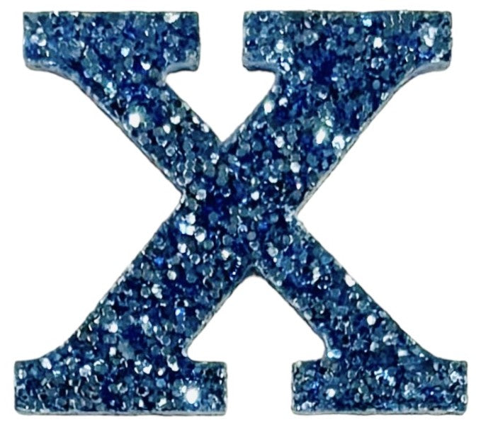 Galaxy Blue Glitter Acrylic Letter X Font #01