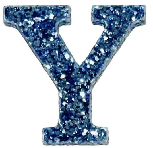 Galaxy Blue Glitter Acrylic Letter Y Font #01