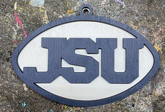 JSU Ornament - Navy over White