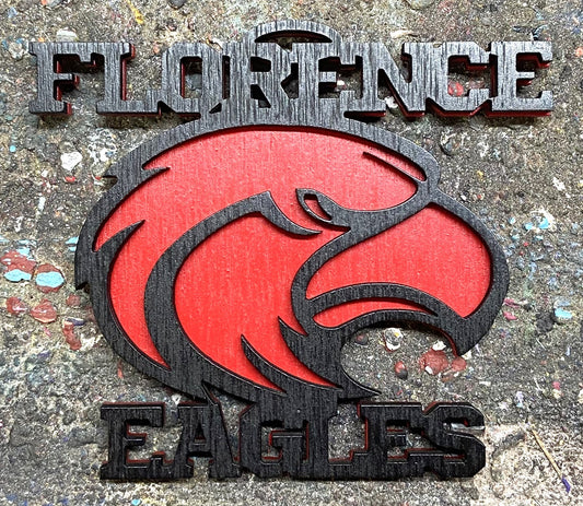 Florence Eagles Ornament - Black over Red