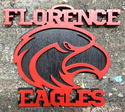 Florence Eagles Ornament - Red over Black