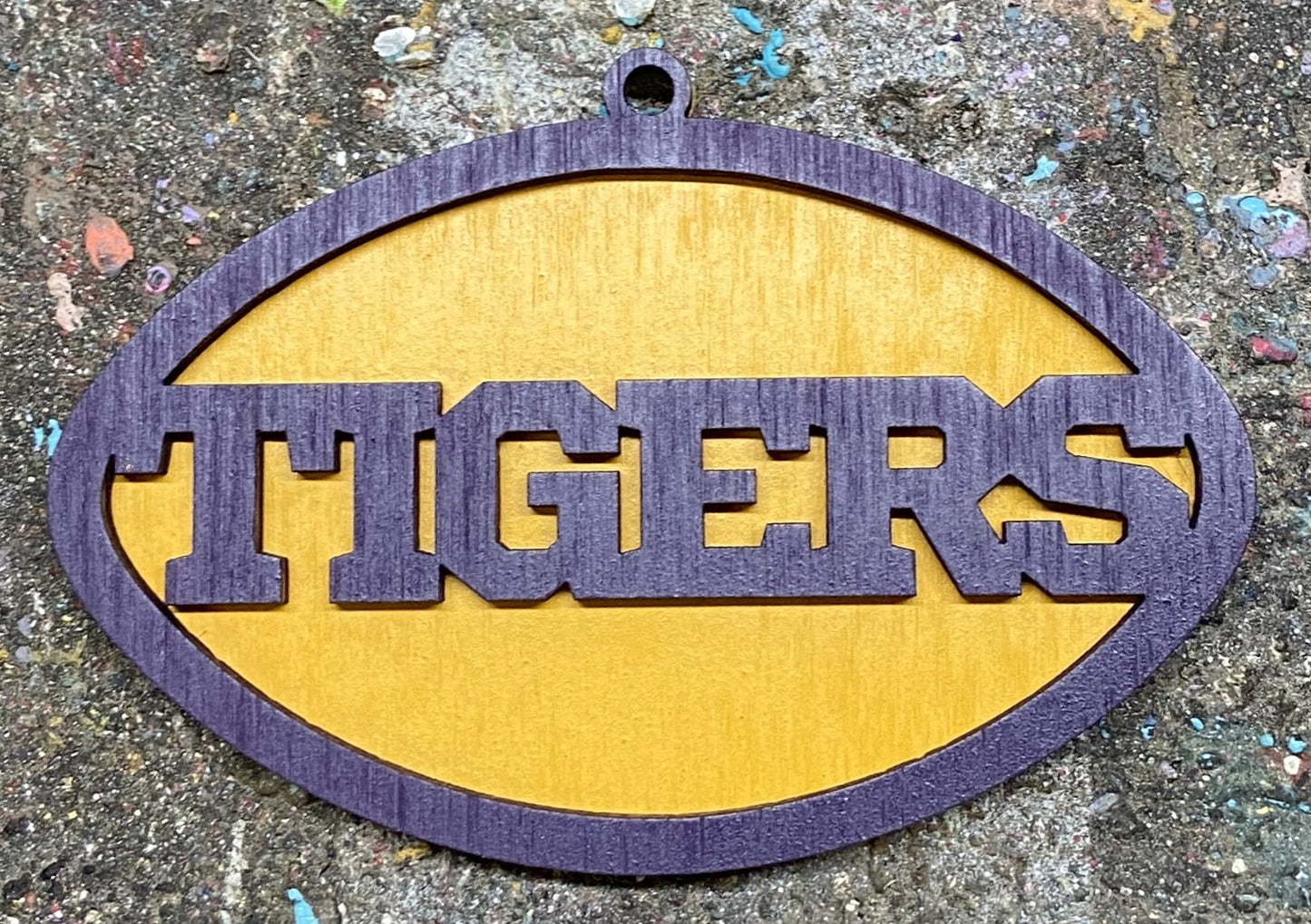 Tigers Ornament - Purple over Marigold