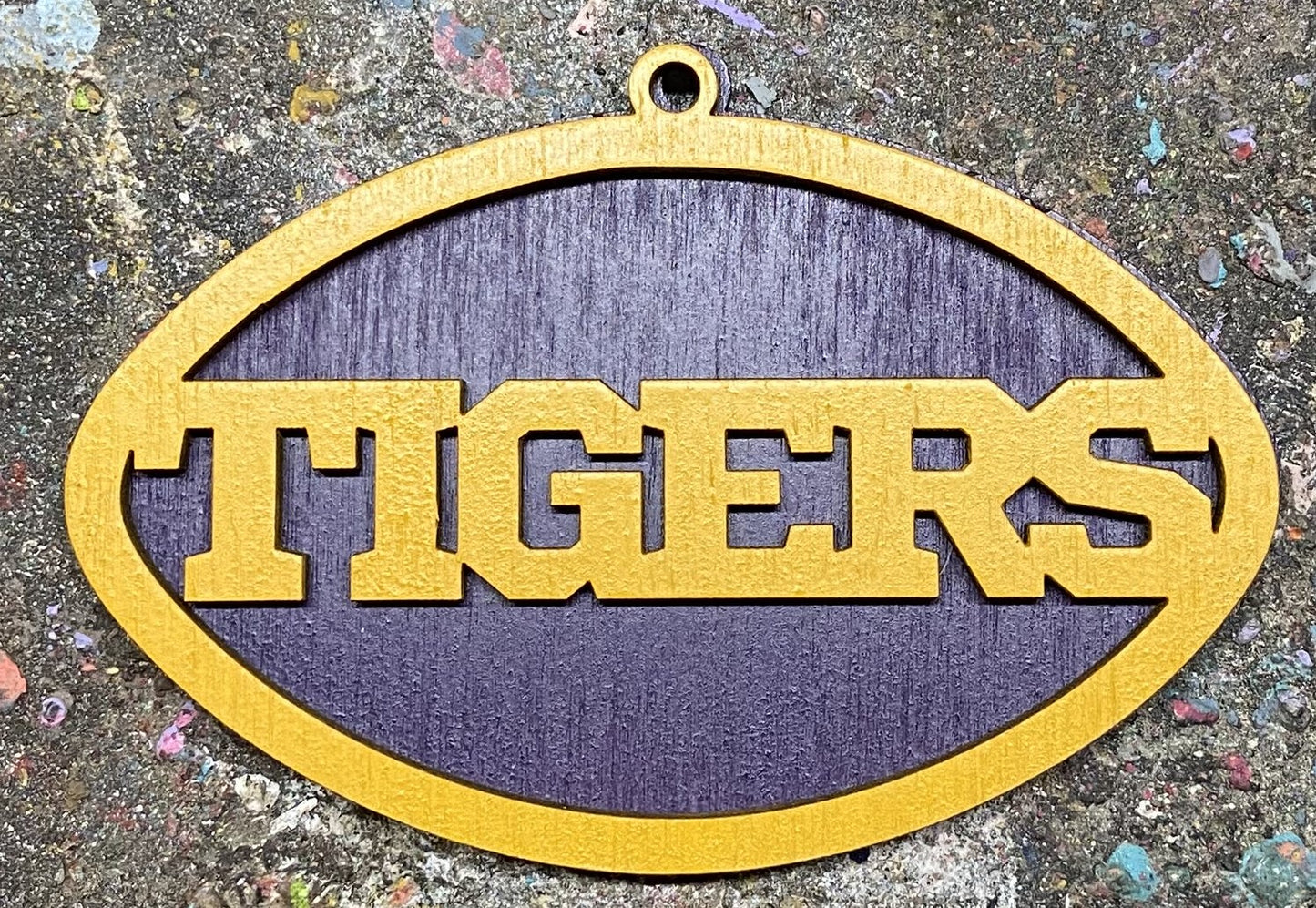 Tigers Ornament - Marigold over Purple