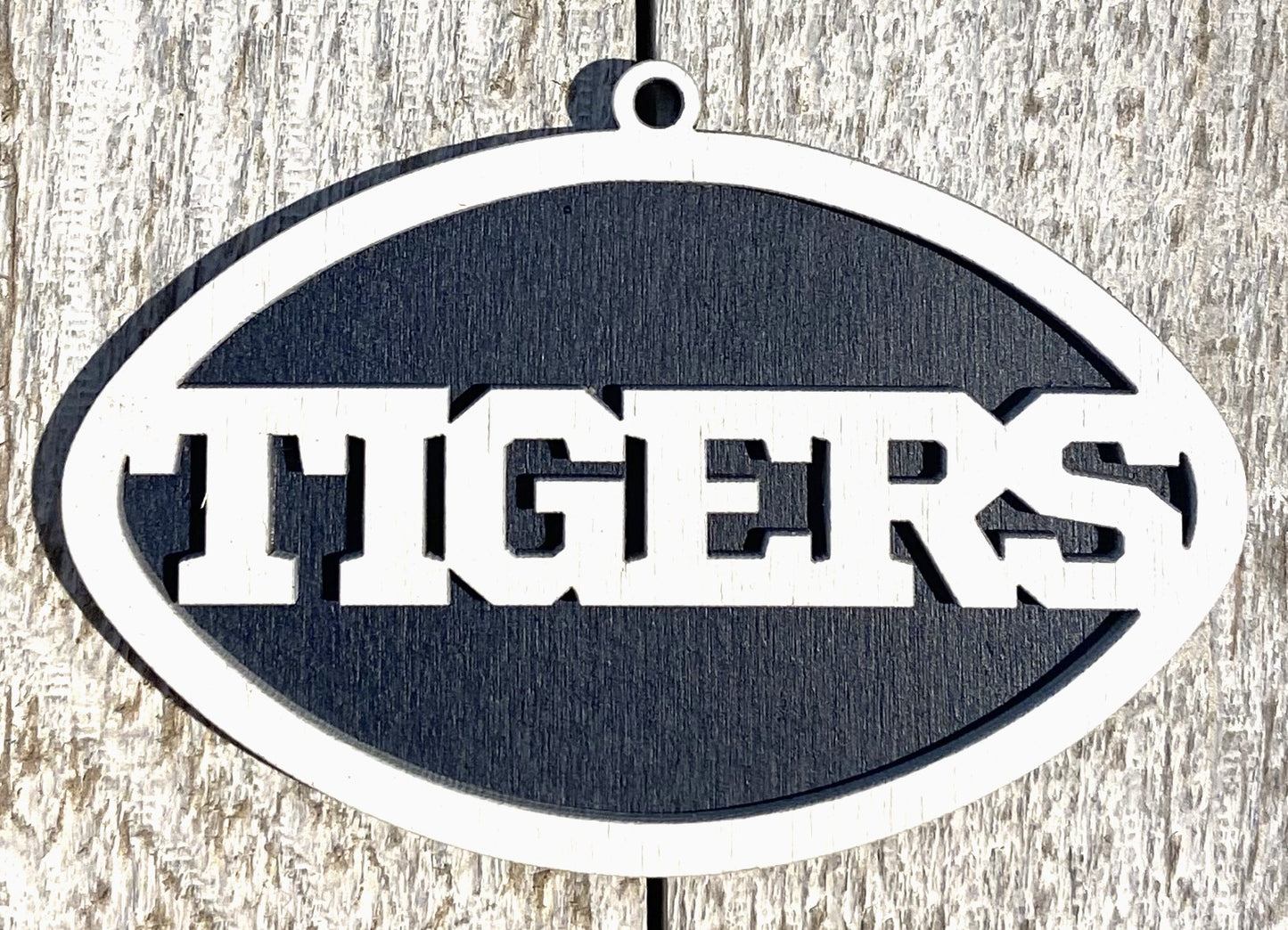 Tigers Ornament - White over Navy