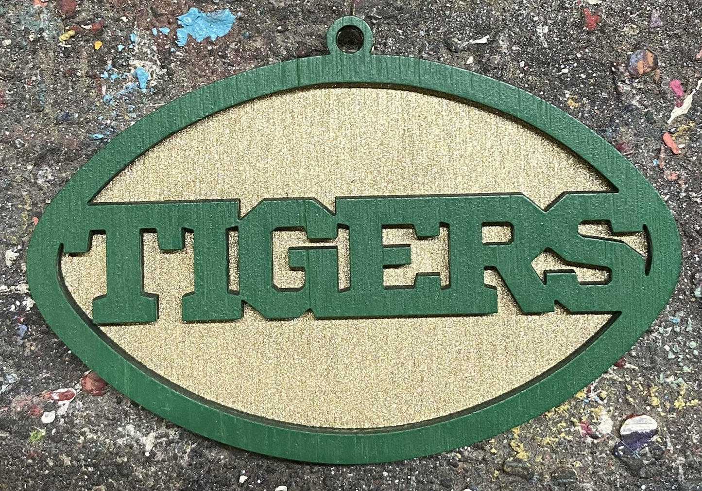 Tigers Ornament - Green over Gold