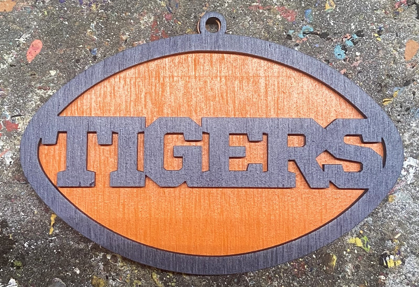 Tigers Ornament - Navy over Orange