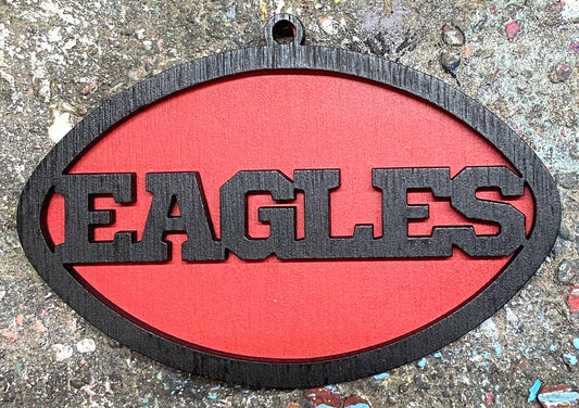 Eagles Ornament - Black over Red