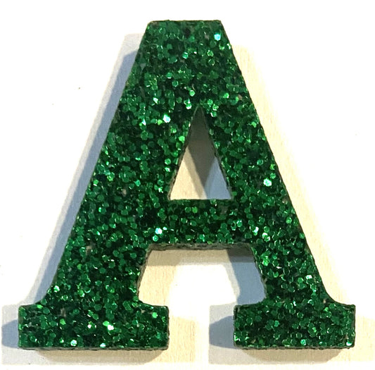 Green Glitter Acrylic Letter - 1" Tall - Font #01