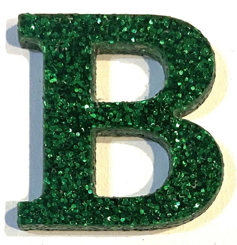 Green Glitter Acrylic Letter - 1" Tall - Font #01
