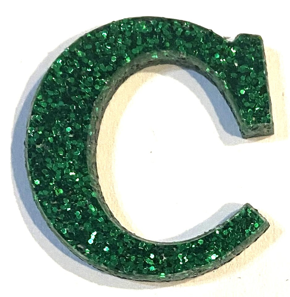 Green Glitter Acrylic Letter - 1" Tall - Font #01