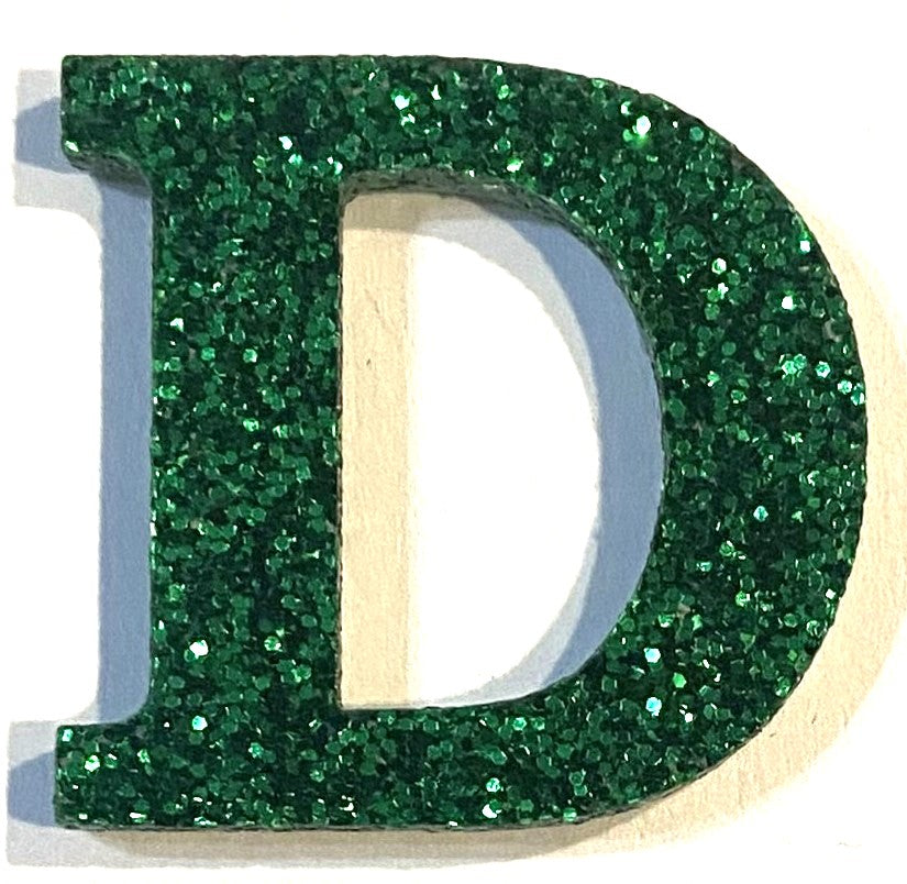 Green Glitter Acrylic Letter - 1" Tall - Font #01